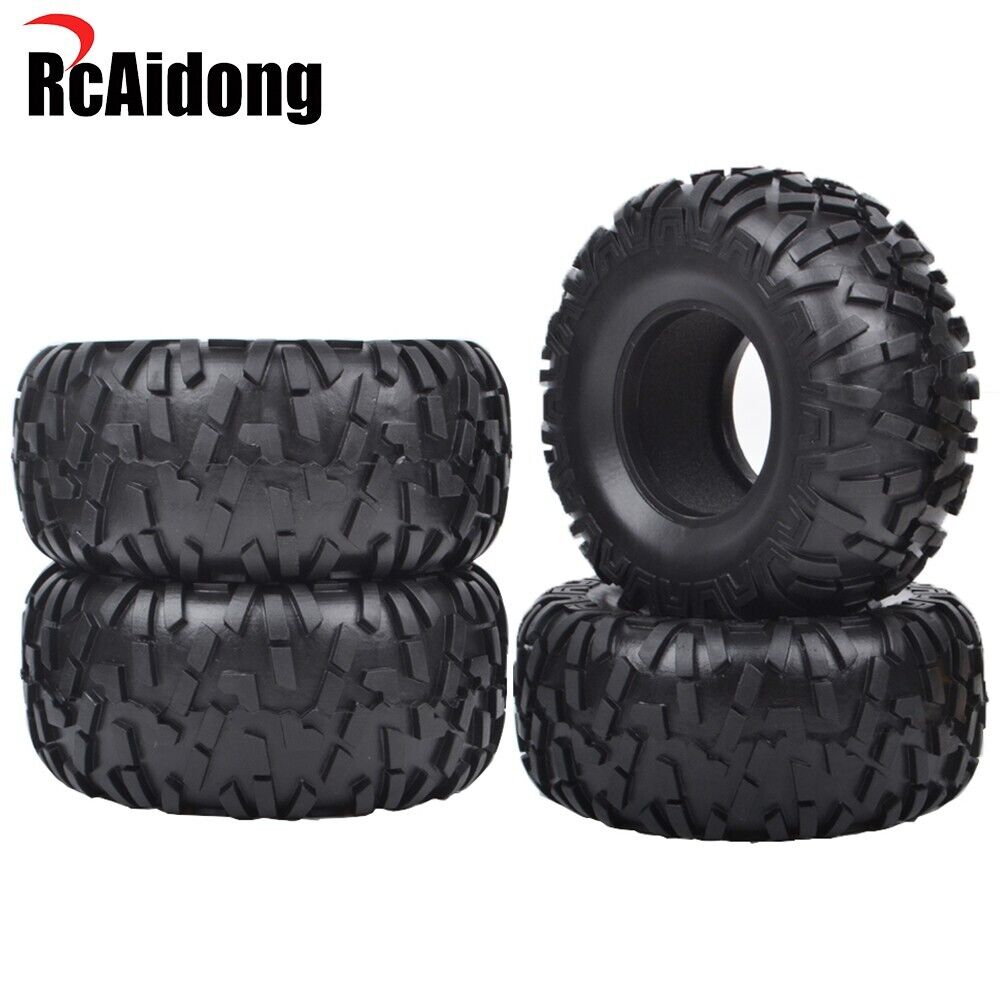 4Pc RC Rubber F/R Tires Set for Tamiya ORV Chassis BlackFoot Monster beetle Tyre