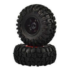 Load image into Gallery viewer, Axial SCX10 AX10 Wraith RR10 Yeti 2.2&quot; Rubber Tires &amp; Plastic Beadlock Wheel Rims
