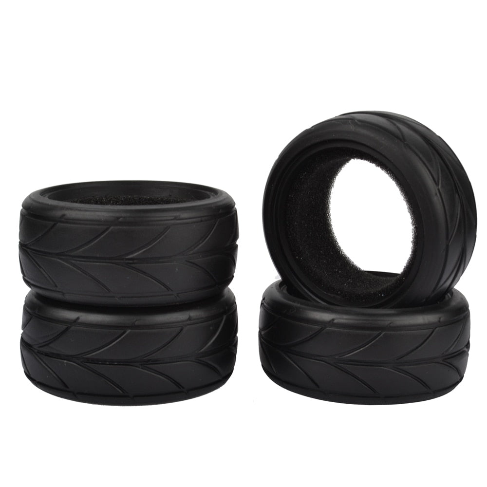4pcs/set 1/10 Soft On-road Car Tire With Sponge Liner for 1:10 Traxxas HSP Tamiya HPI RC On Road Drift Model Car wheels