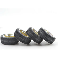Load image into Gallery viewer, 4PCS 12mm Hex Flat Racing Rubber Tires/Wheel Rim for Tamiya RC 1/10 On-Road Car
