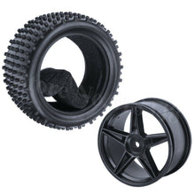Load image into Gallery viewer, 4X 1/10 Off Road Front Rear Buggy RC Wheels Pin Tyres 5 Spoke Tamiya TT-02B
